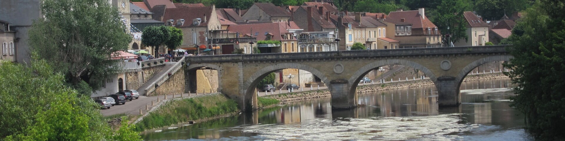 Panoramic view at Le Bugue at the Vezere river