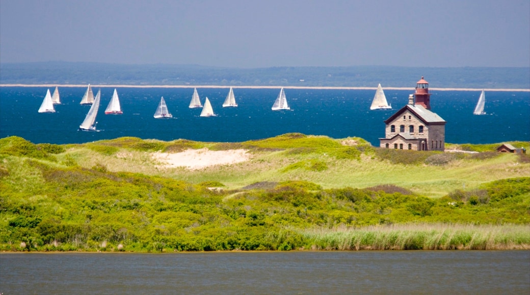 Isla Block mostrando vistas generales de la costa, vistas de paisajes y navegación