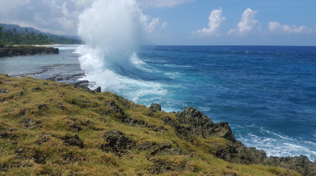 best paradise to see and enjoy the pounding waves crashing against the reef at batu picah beach biak papua indonesia
