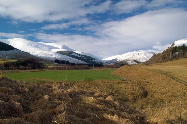 Spittal of Glenshee. Looking northwest up Dalmunzie Glen from the Spittal of Glenshee.