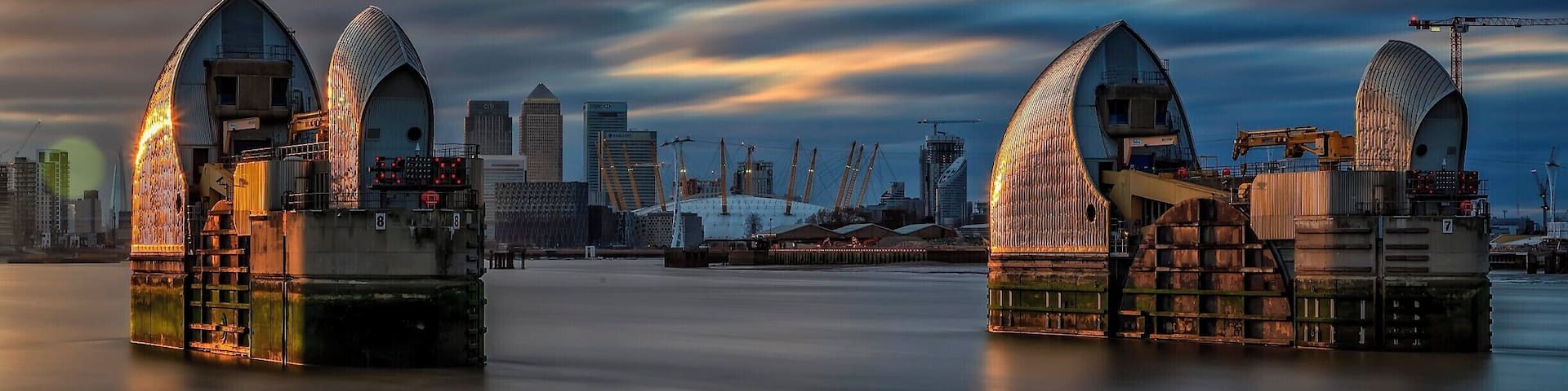 Long exposure of the Thames Barrier London at Sunset #bvstrove