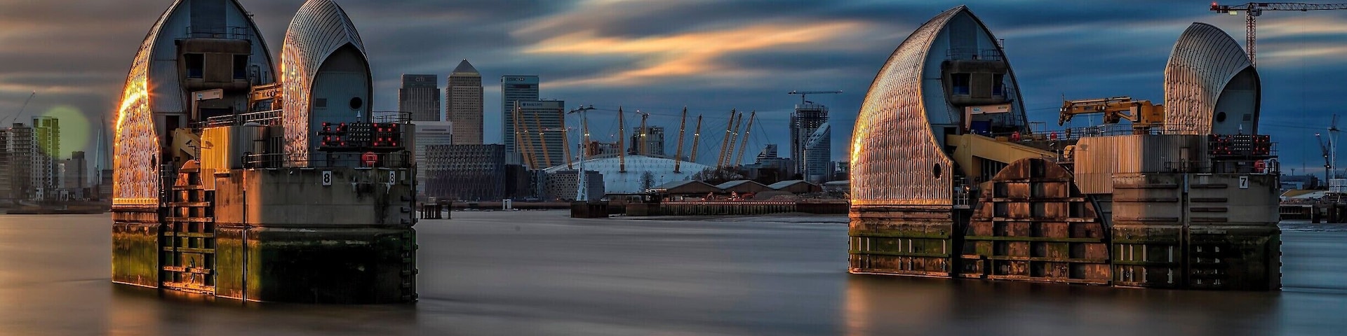 Long exposure of the Thames Barrier London at Sunset #bvstrove