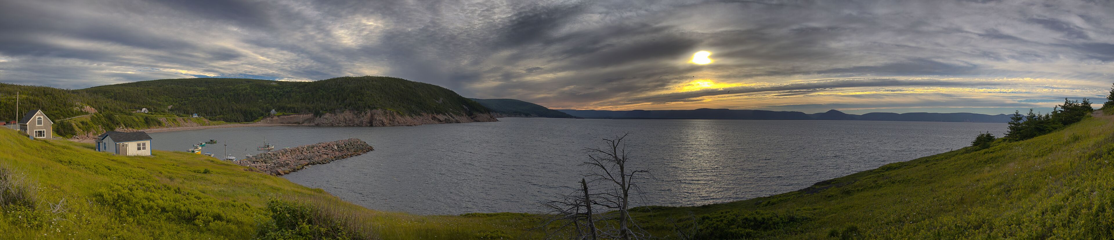 Village Sunset on the Lake Ocean Skyline Clouds