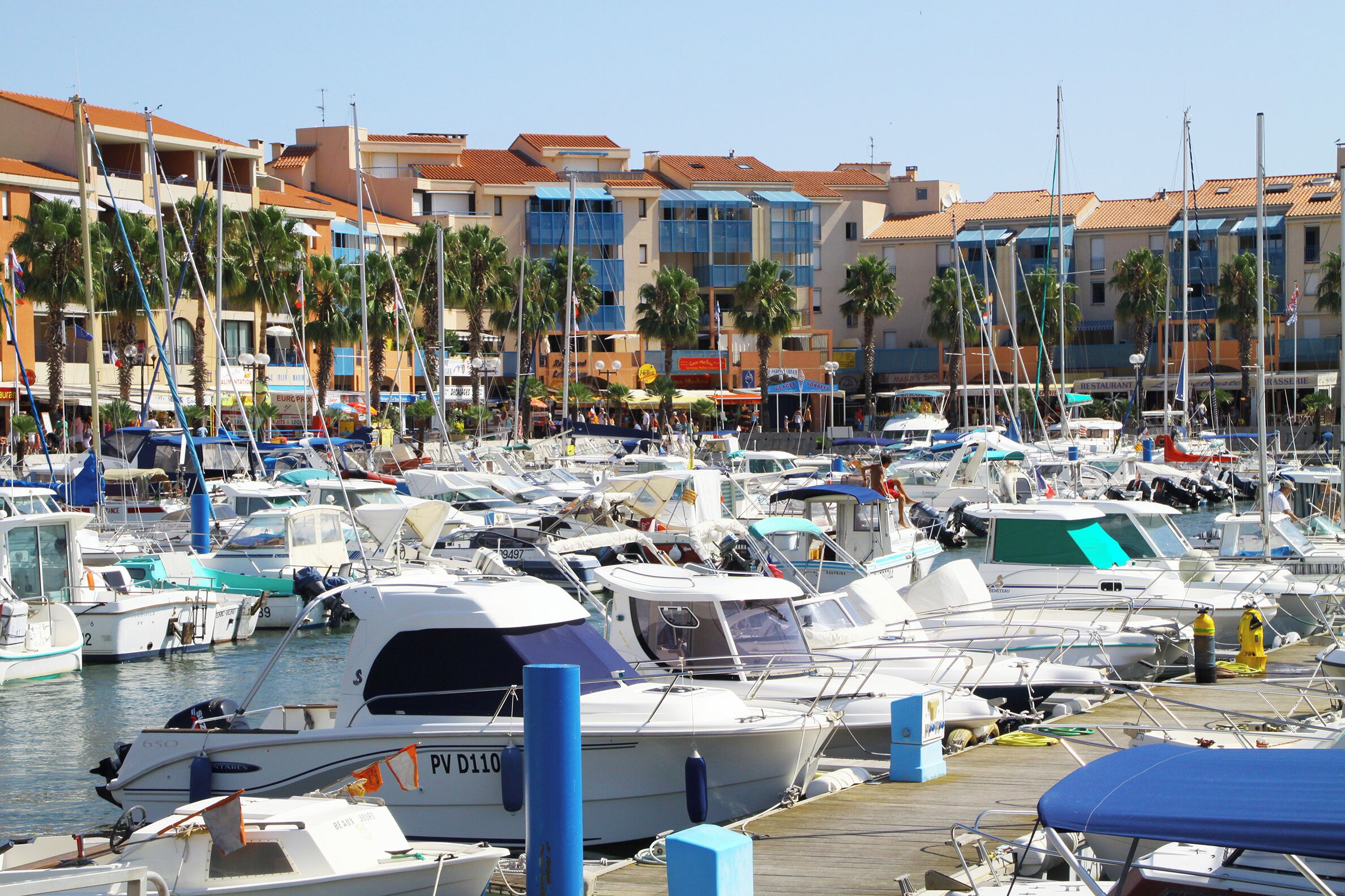 The busy marina at the Port of Argeles. Plenty of time can be spent here just watching life go by.