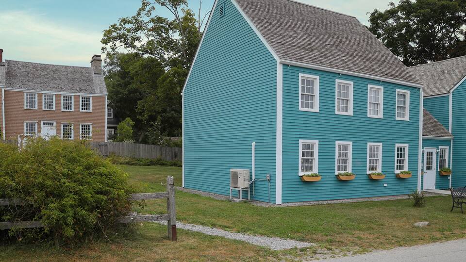 Ancient houses in the town of Shelburne in Nova Scotia