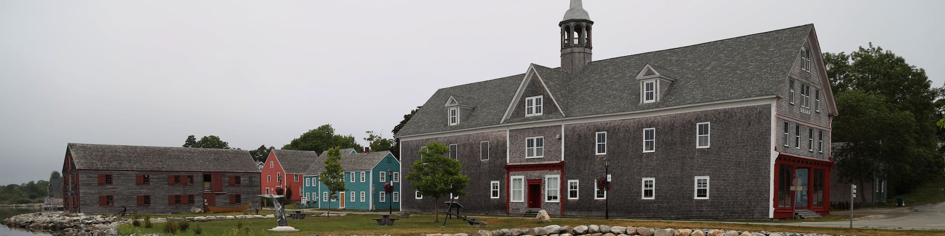 Ancient houses in the town of Shelburne in Nova Scotia