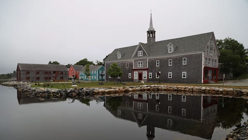 Ancient houses in the town of Shelburne in Nova Scotia