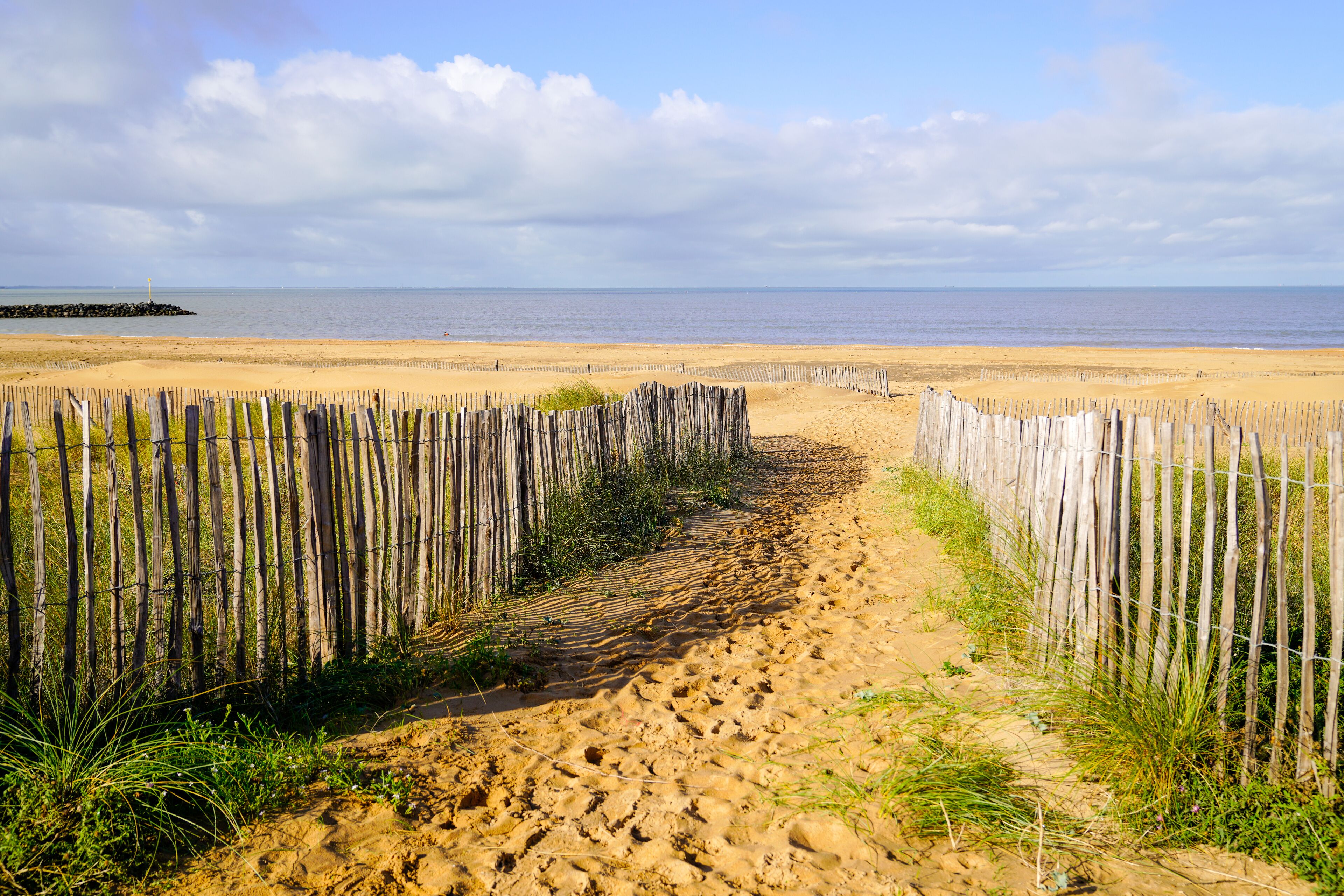 sand dunes access to sandy beach in Chatelaillon-Plage near La rochelle France