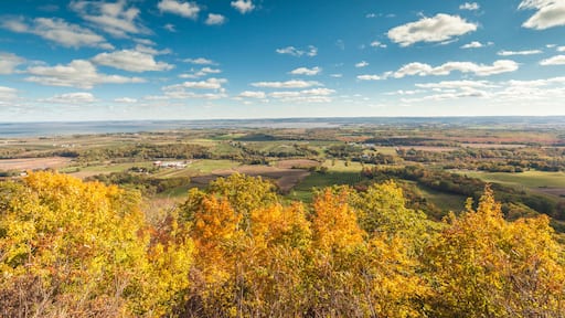 Canada, Nova Scotia, Canning. The Lookoff, elevated view of the Annapolis Valley in autumn.