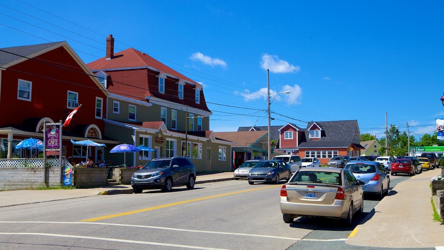 Baddeck featuring street scenes and a small town or village