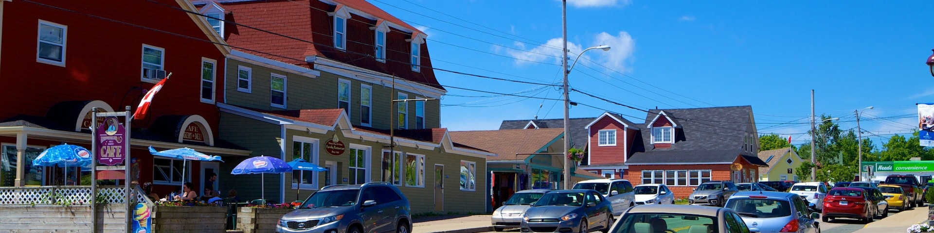 Baddeck which includes street scenes and a small town or village