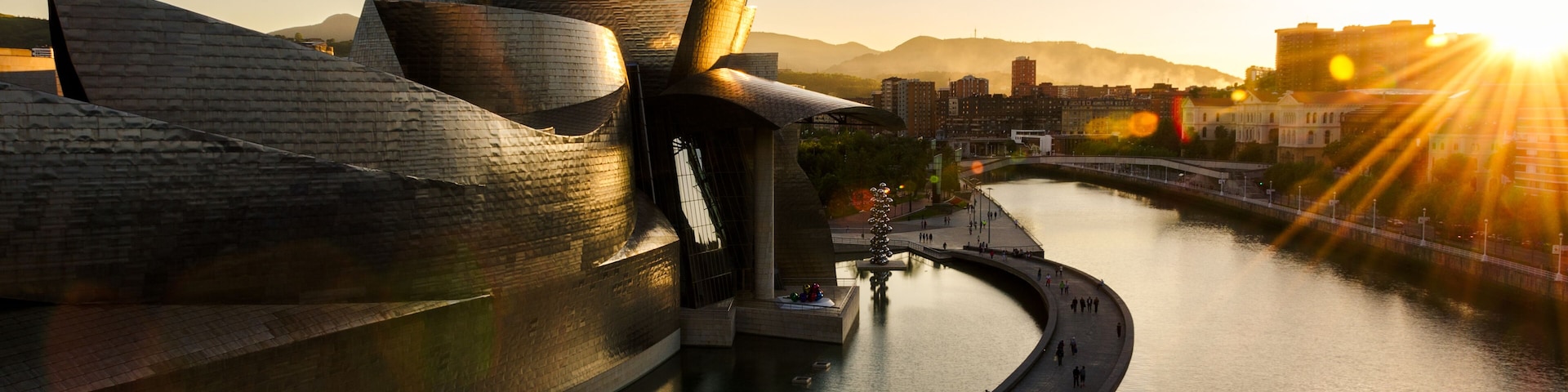 Last golden light at the Guggenheim Museum in Bilbao