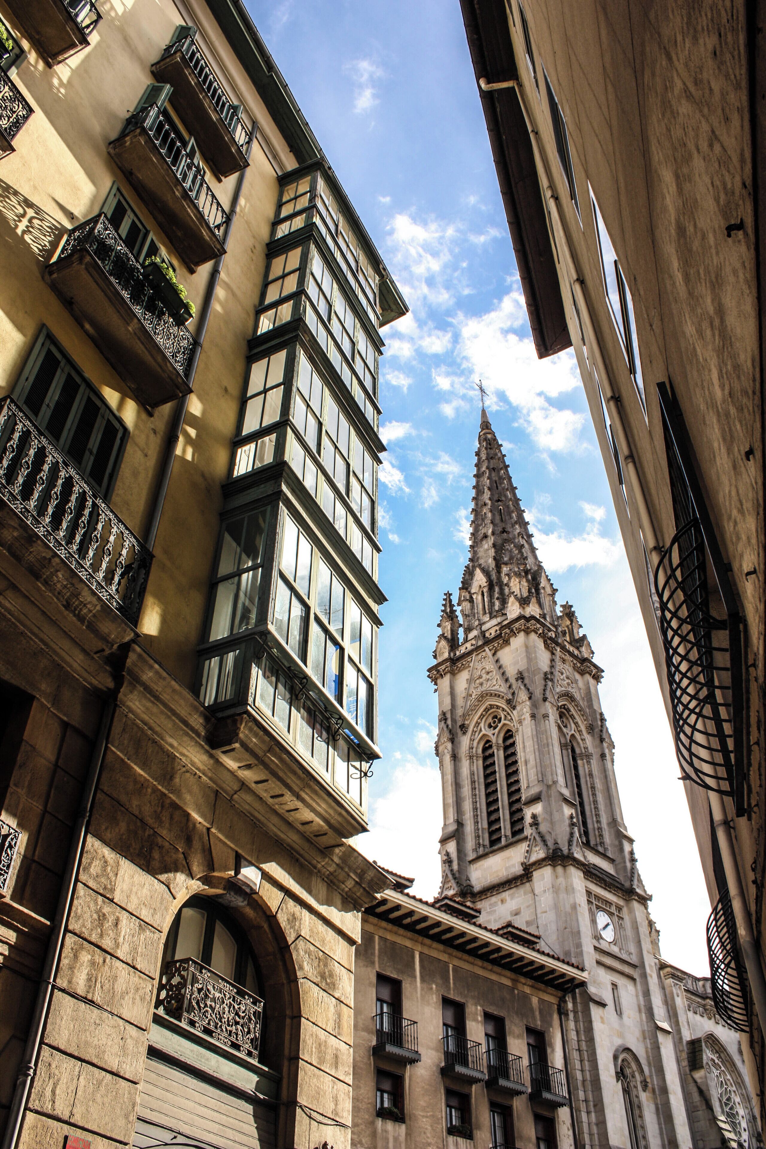 Bilbao's medieval quarter, Casco Viejo, with its narrow streets, old romantic buildings, beautiful churches and the Catedral de Santiago de Bilbao among many other interesting places.