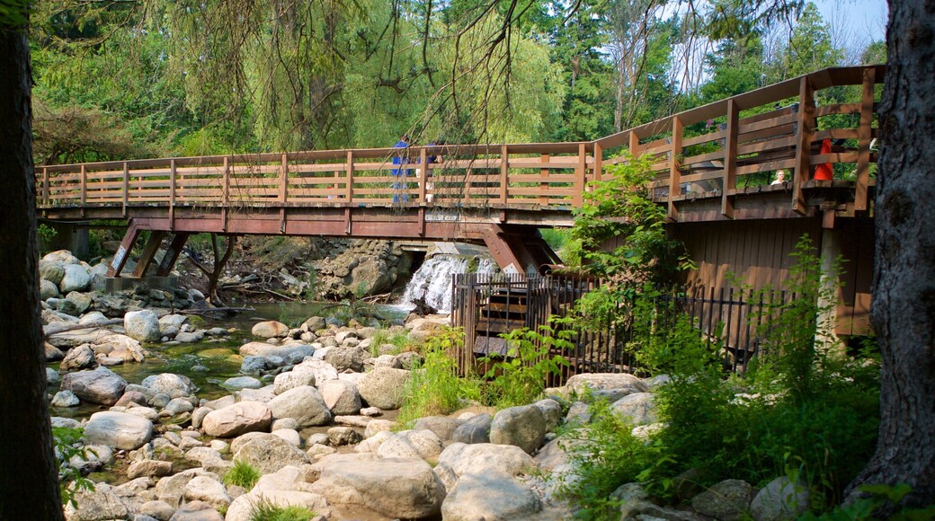 Don Mills som visar en bro, en å eller flod och en park