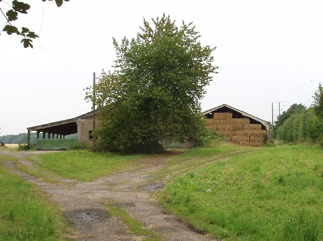 Farmyard barns View from Bull Lane. These are just on the edge of the built up area of Gerrards Cross.