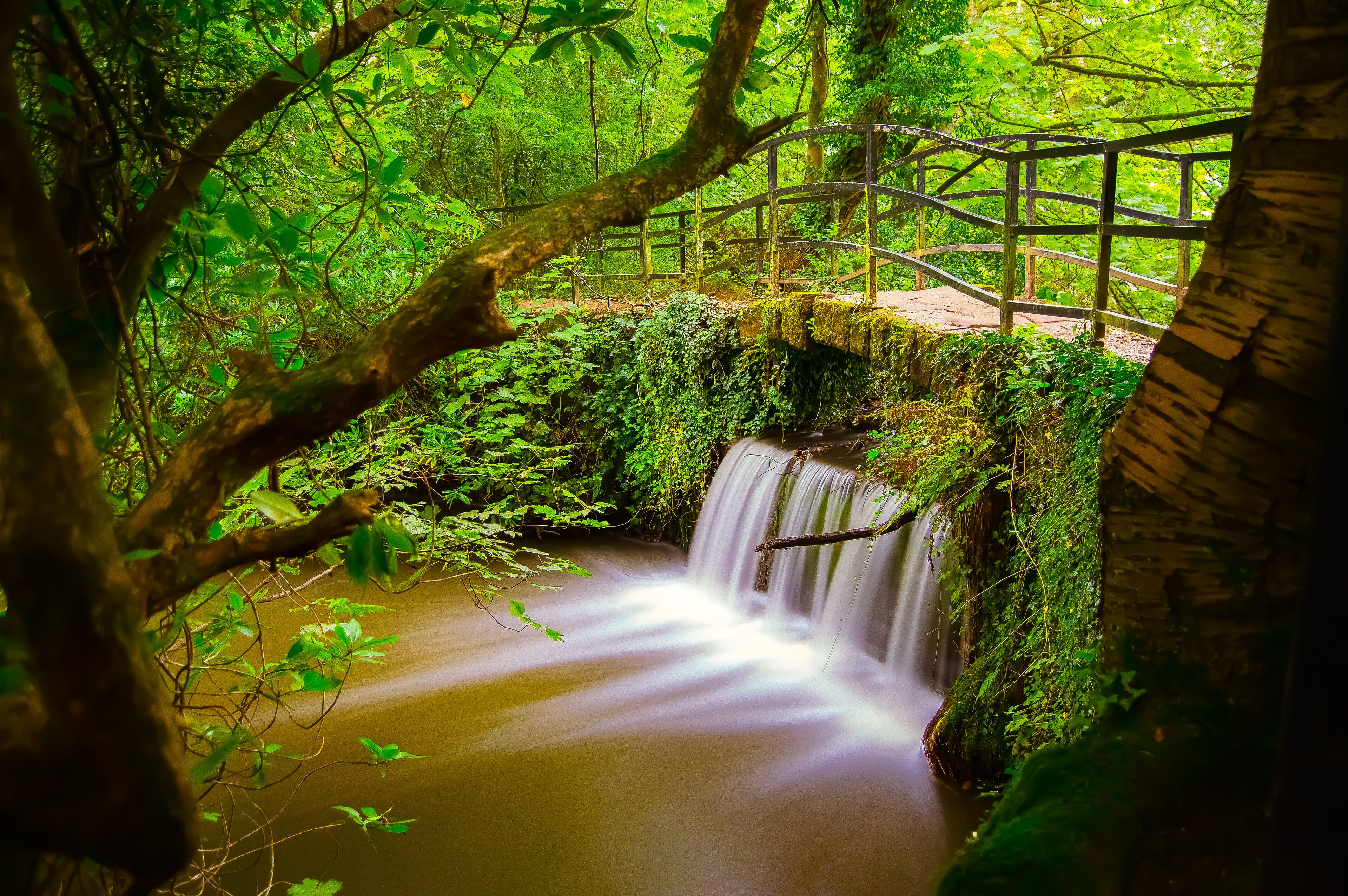 Beautiful waterfall near Lymm Dam