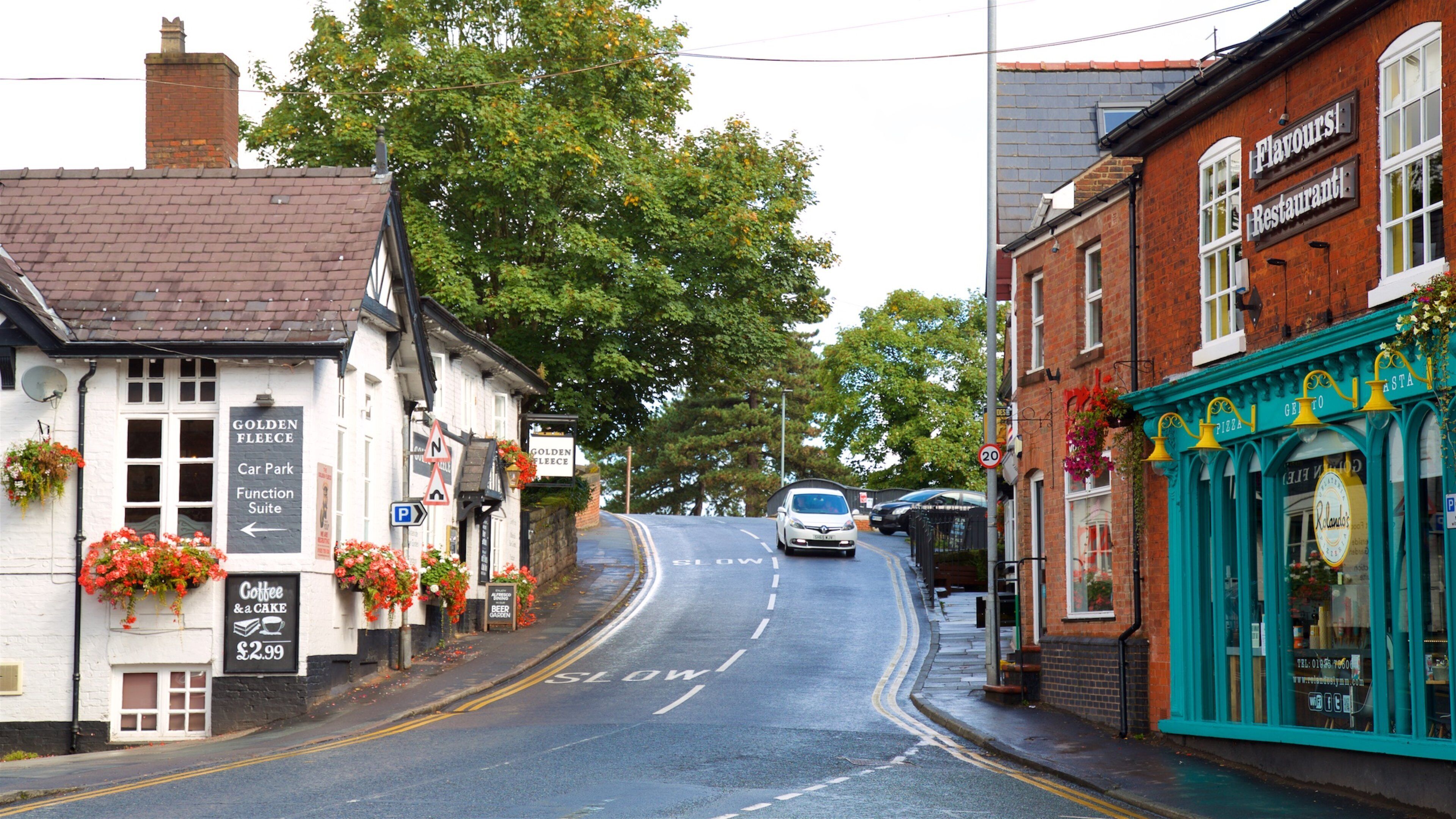 Lymm which includes a small town or village