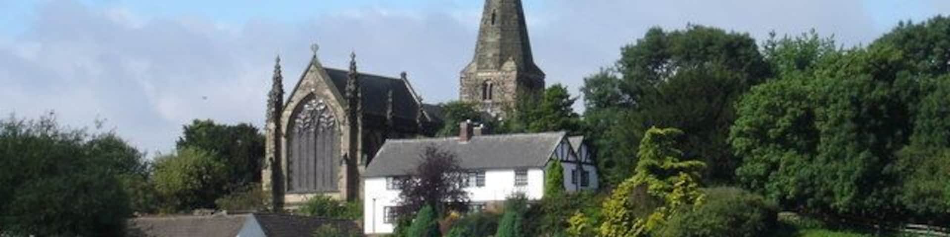 Sandiacre Church Showing the magnificent east window that overlooks the valley of the Erewash.