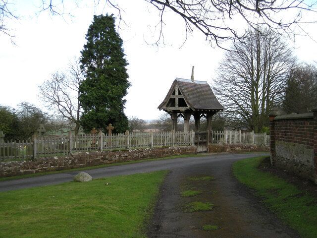Lychgate to the graveyard extension at Stockton, Shropshire