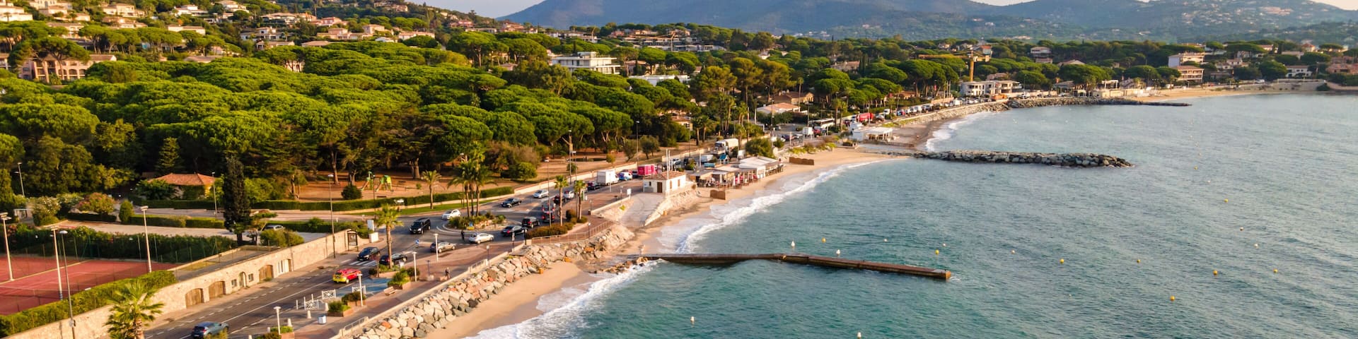 La Croisette beach of Sainte-Maxime in French Riviera (South of France)