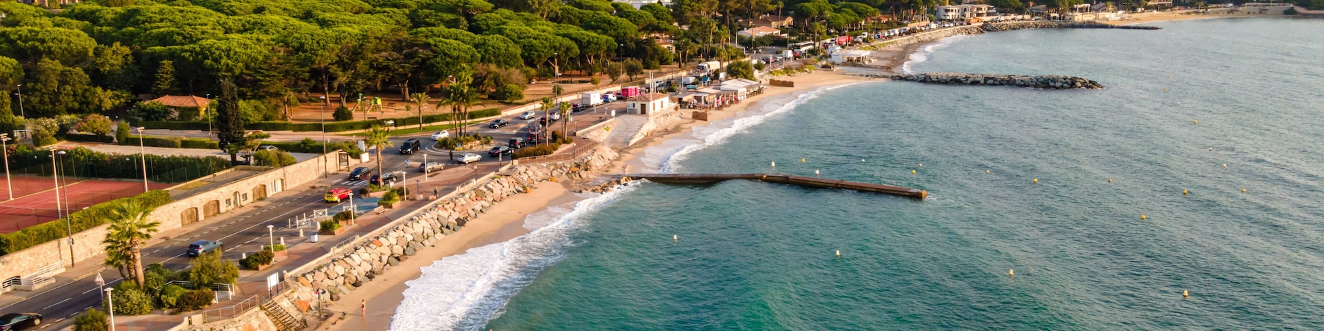 La Croisette beach of Sainte-Maxime in French Riviera (South of France)