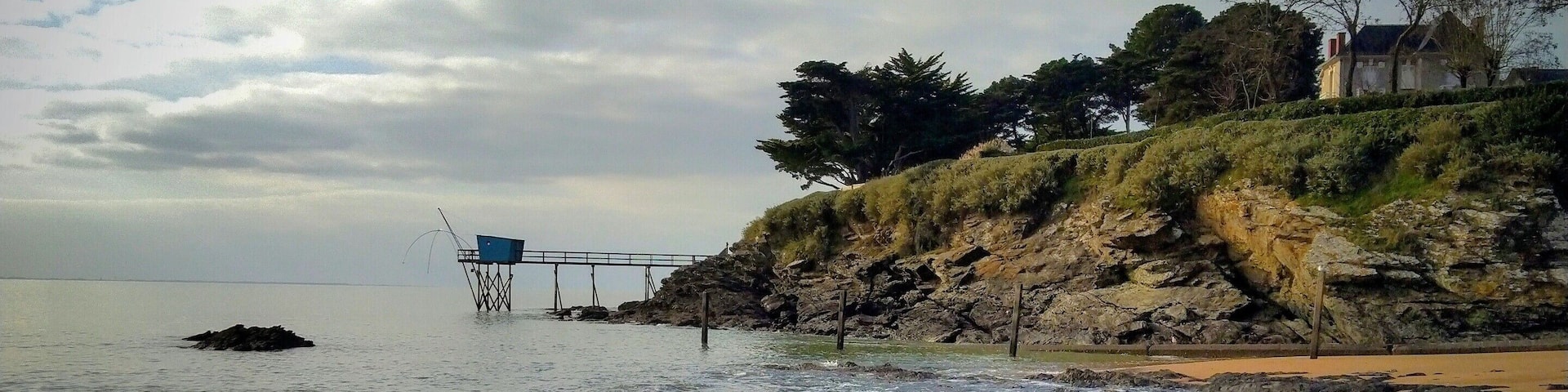 Serene pebble beach near Pornic, France