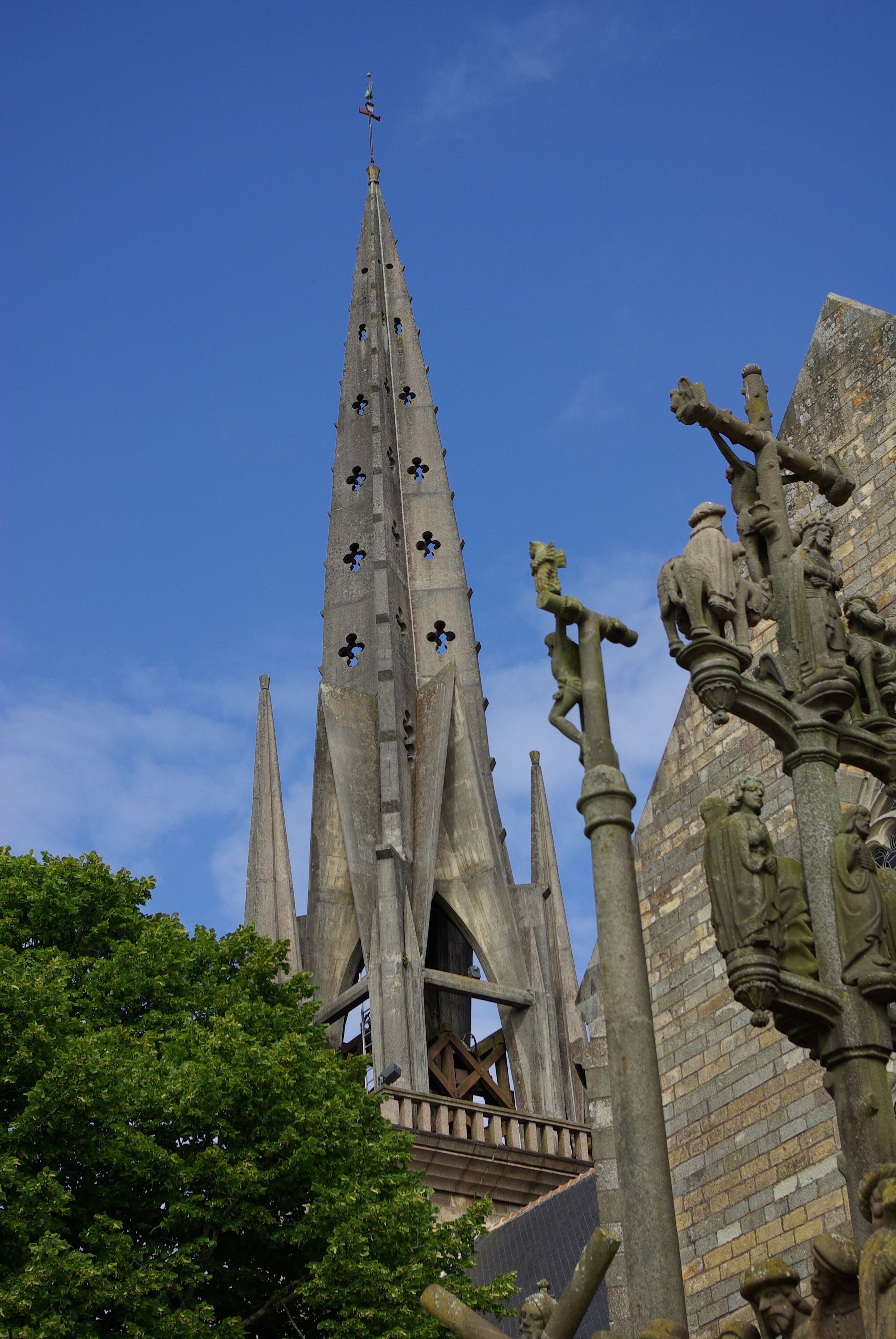 Church tower of the church of Plougastel (Finistère, France)
