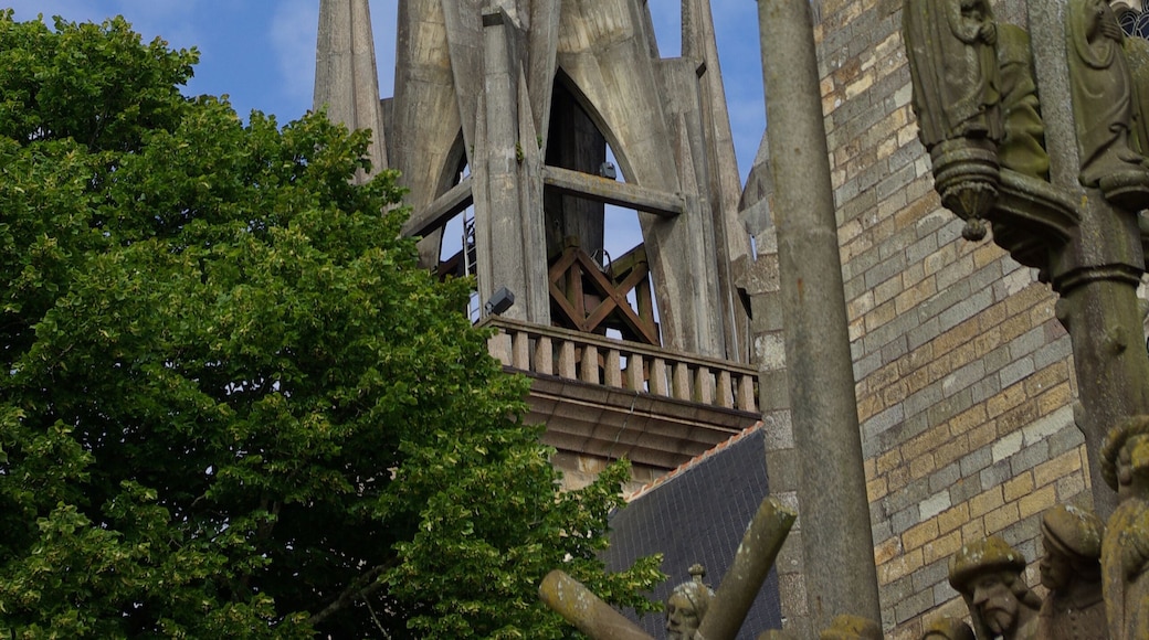 Church tower of the church of Plougastel (FinistĂšre, France)