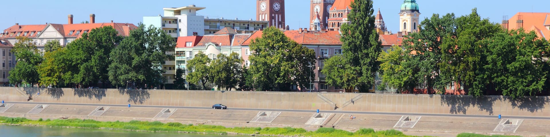 Szeged, Hungary. City in Csongrad county. Cityscape with Tisza river