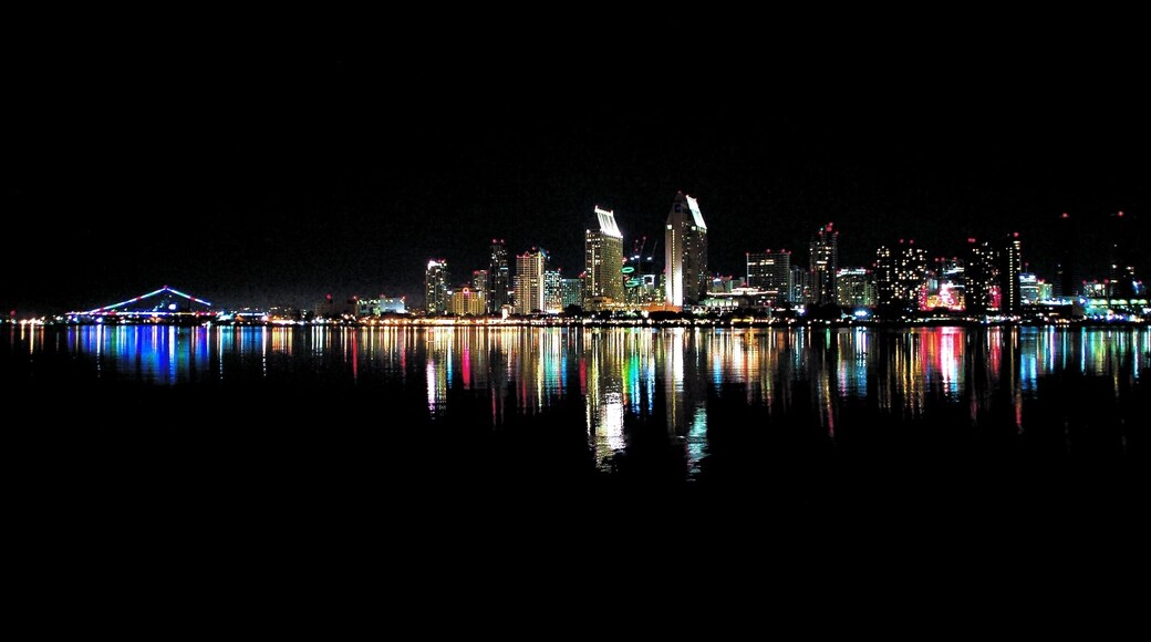 Beautiful view of downtown San Diego from across the water at Coronado's Centennial Park.