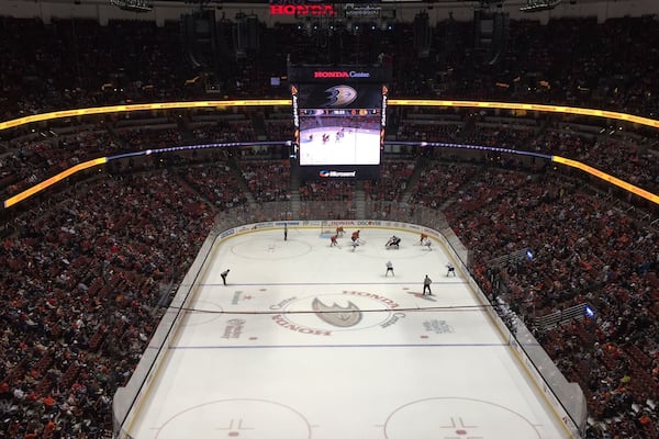 Honda Center, Ducks game vs Blackhawks, taken Nov 2015