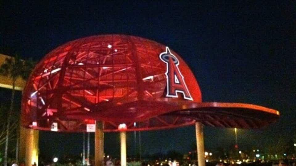 Giant hats outside the big A