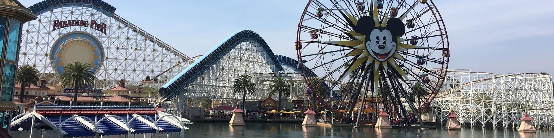 Disneyland Adventure, Paradise Pier, great amusement park, a little less crowded then the larger park.