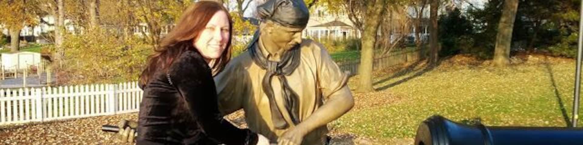 Beautiful fall day.
Checking out the display in the park.