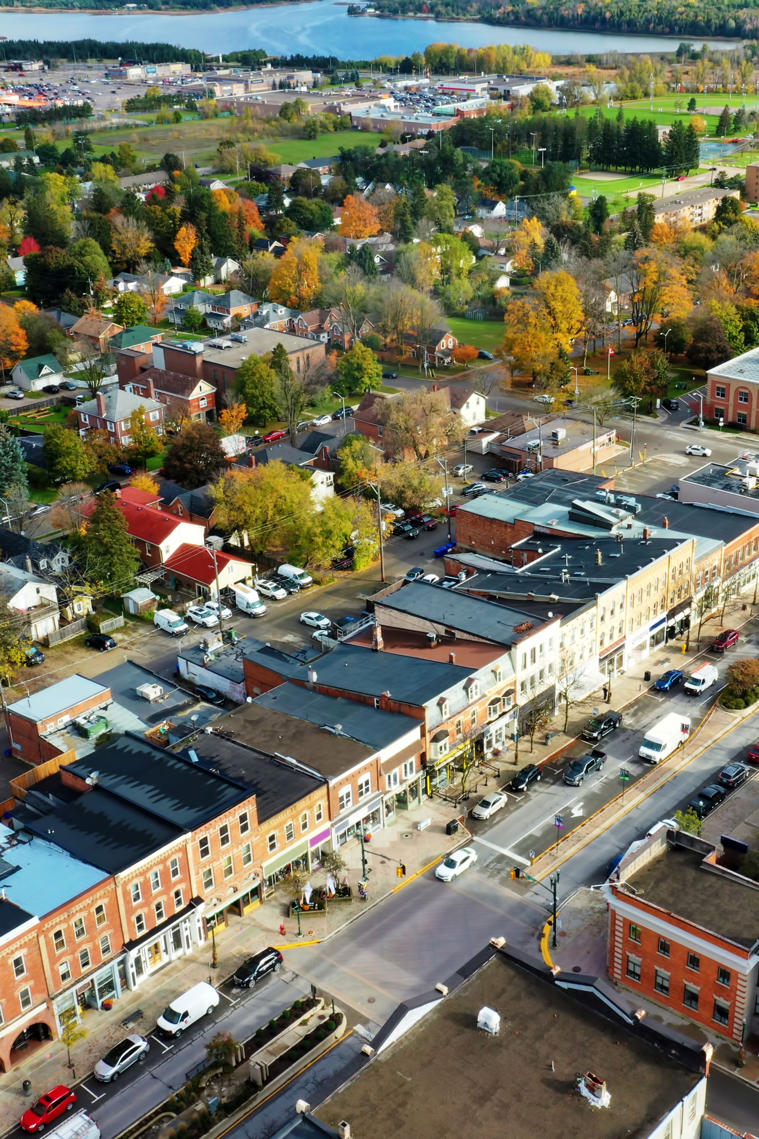Aerial vertical of Orangeville, Ontario, Canada