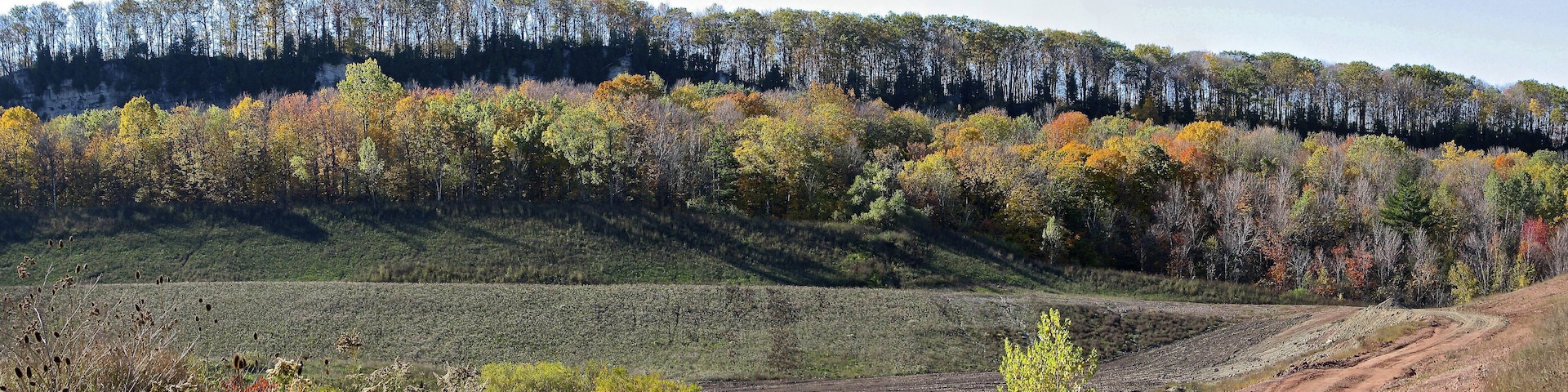 Orangeville, Ontario / Canada - 10/22/2007: Panoramic view of the Niagara Escarpment in autumn