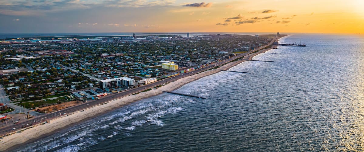 Beach at Galveston Seawall