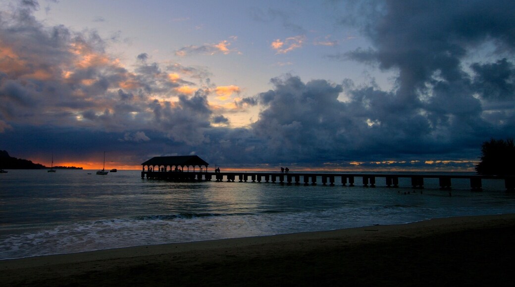 I read that the pier at Hanalei Bay was an ideal spot to take a sunset picture. On the last afternoon on Kauai, my wife and I finished some shaved ice in town and headed to the pier to catch a photo at the end of the sunset. A photographer, and bride and groom are the shadowed persons on the pier.
#BeachTips
#BVSBlue Photo Contest