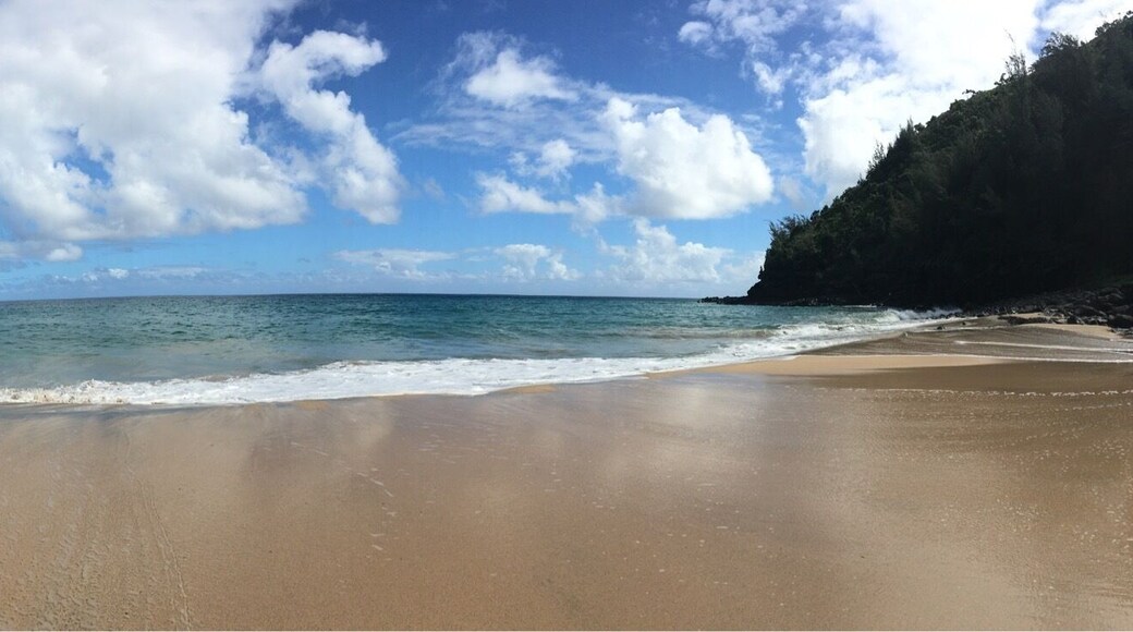 We hit the ground running on our first day and headed out for a 4 mile hike on the Kalalau Trail. This was our halfway point... I'd say it was worth it! Get up and start on the trail at 8:30am when it opens. It was packed by the time we finished at 11! @lens4change