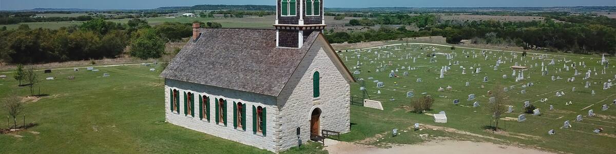 120 year old Norwegian church in Bosque county Texas