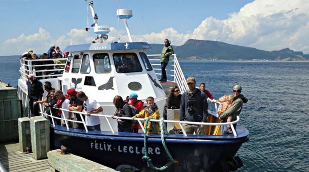 This is the ferry that brings us back to the land! Bye bye Île Bonaventure!