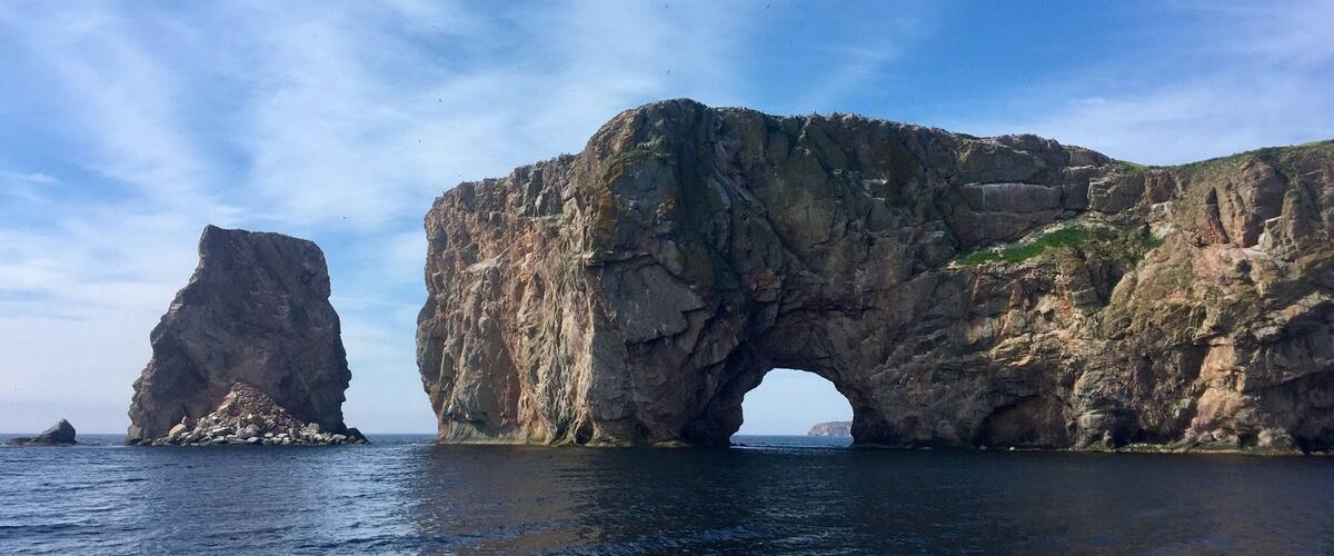 Once attached to the mainland of the Gaspe Peninsula, Rocher Perce' is now one of the areas most recognized icon