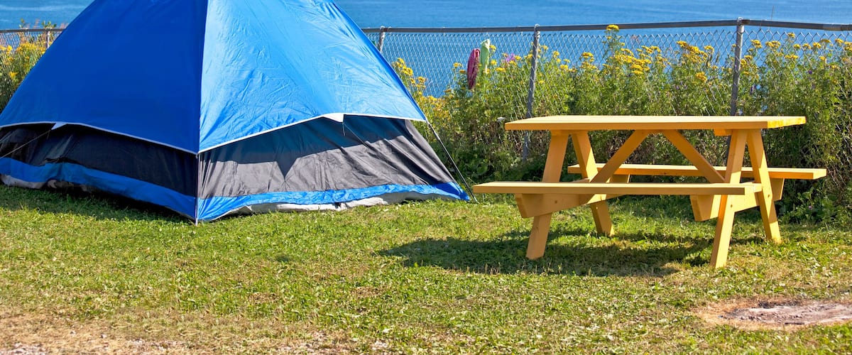 Perce Rock Camping in Gaspe, Quebec, Canada