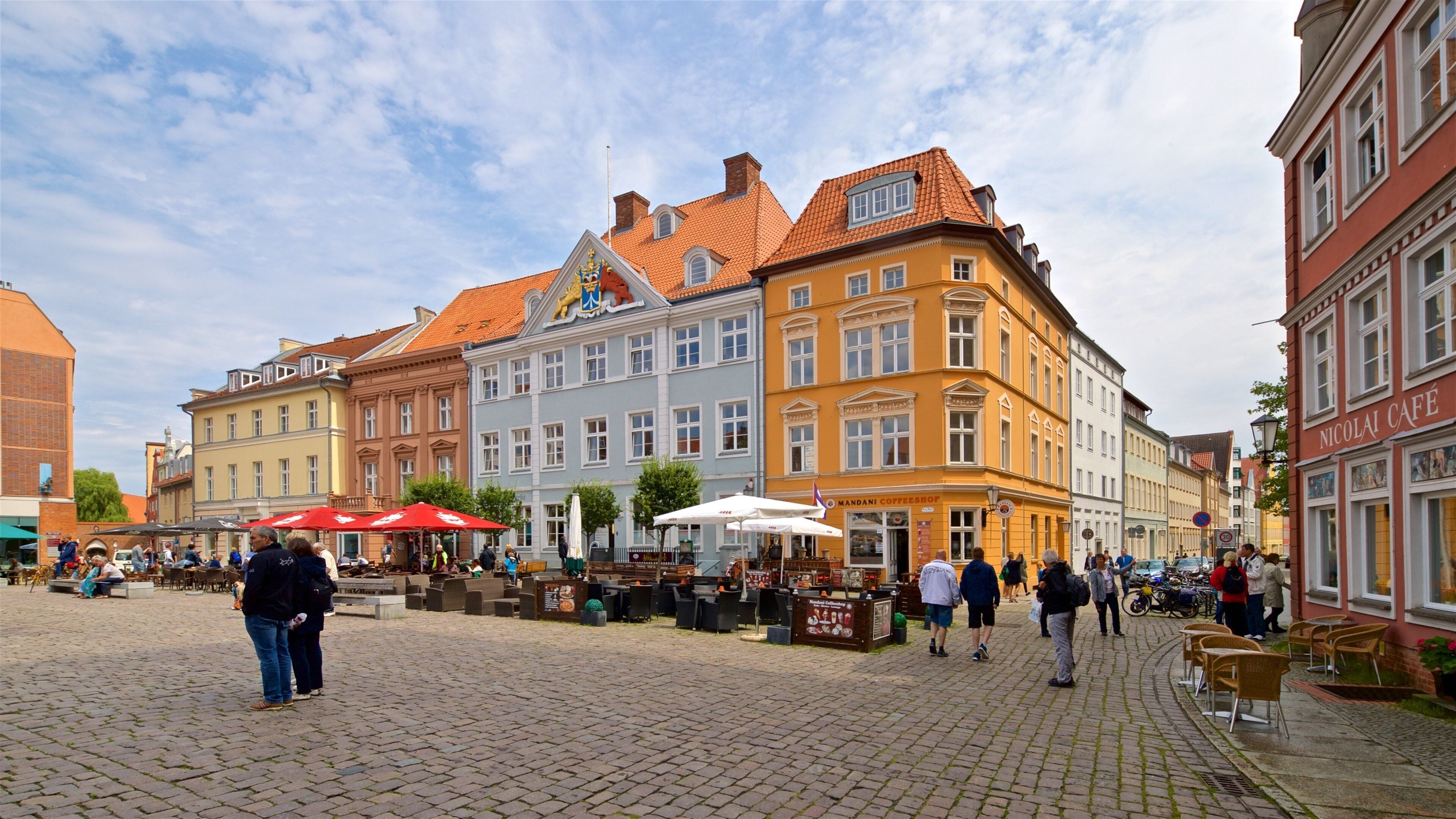 Stralsund featuring a city, street scenes and a square or plaza
