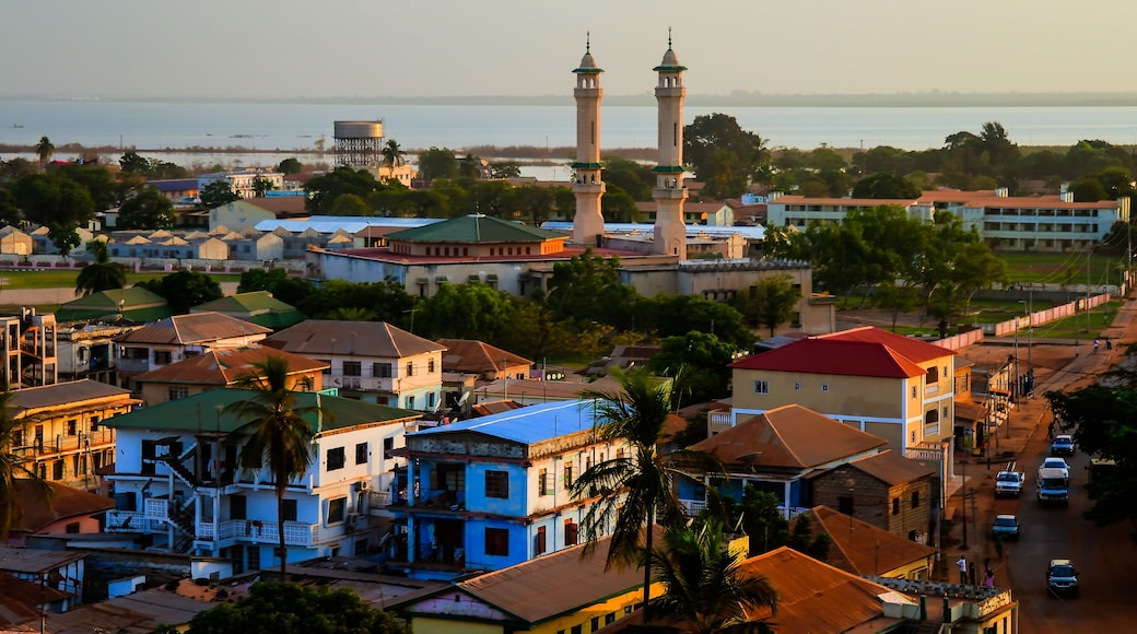 Aerial panorama view to city of Banjul, Gambia