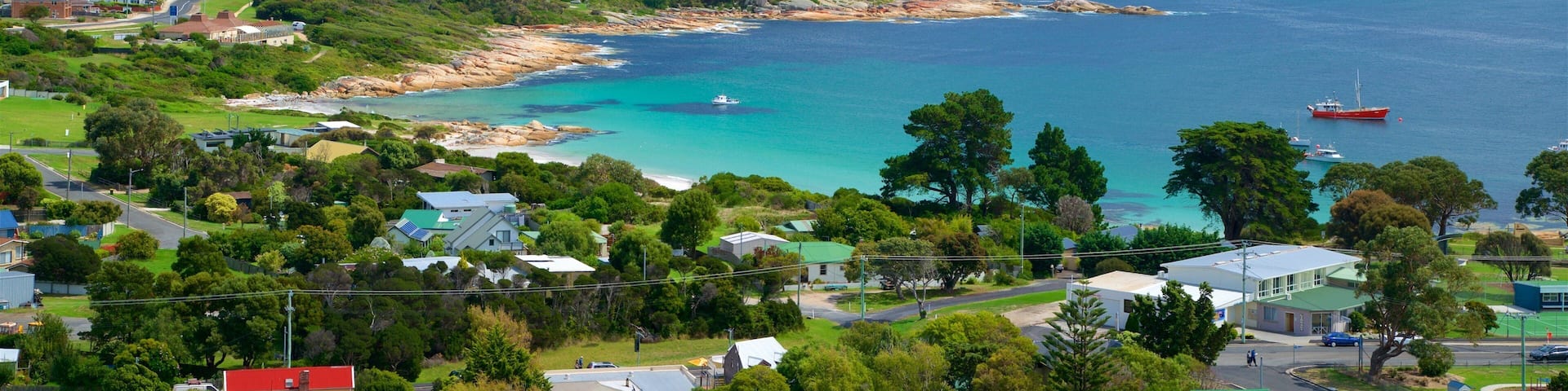 Tasmanien welches beinhaltet ruhige Szenerie, allgemeine KĂŒstenansicht und KĂŒstenort