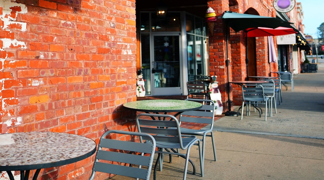 Unique shops and local restaurants along Salem Street in downtown Apex , in Wake County, North Carolina