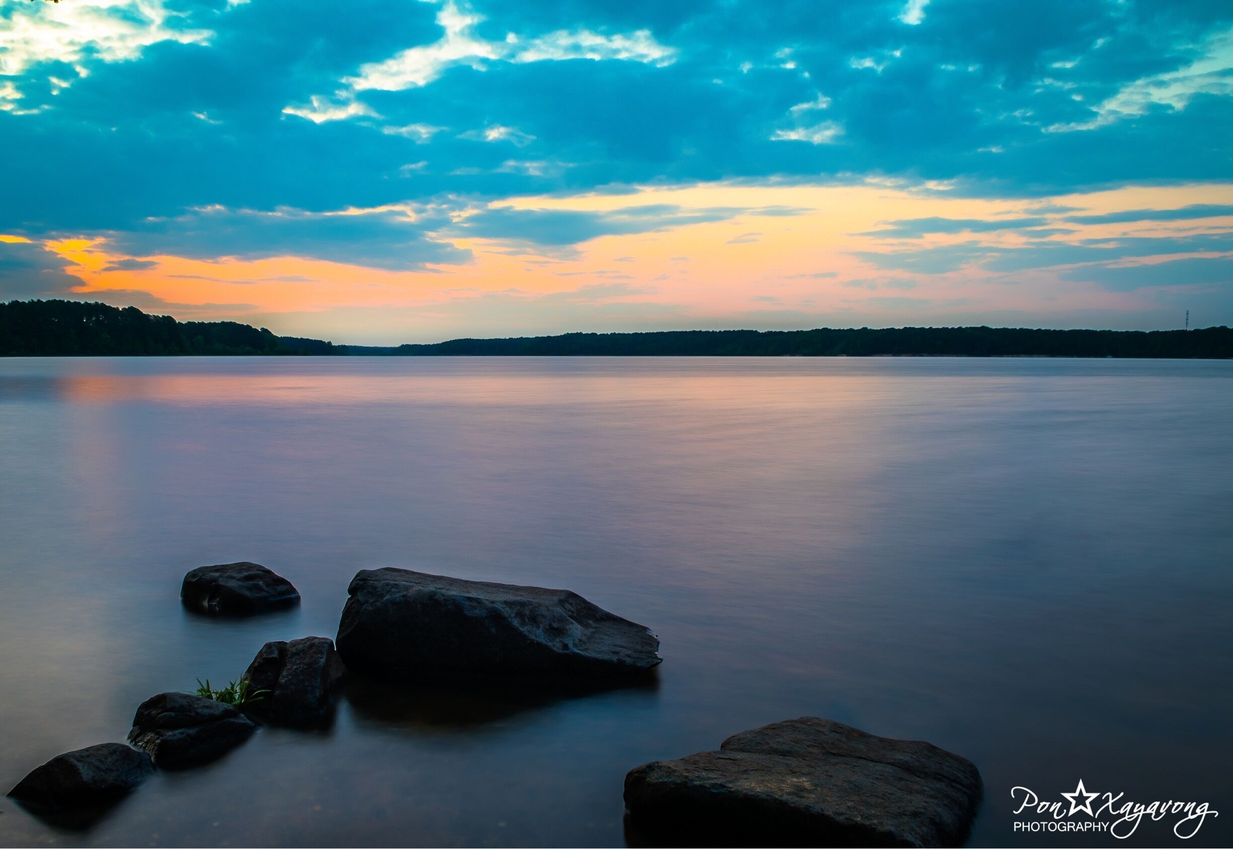Beautiful sunrise at the lake