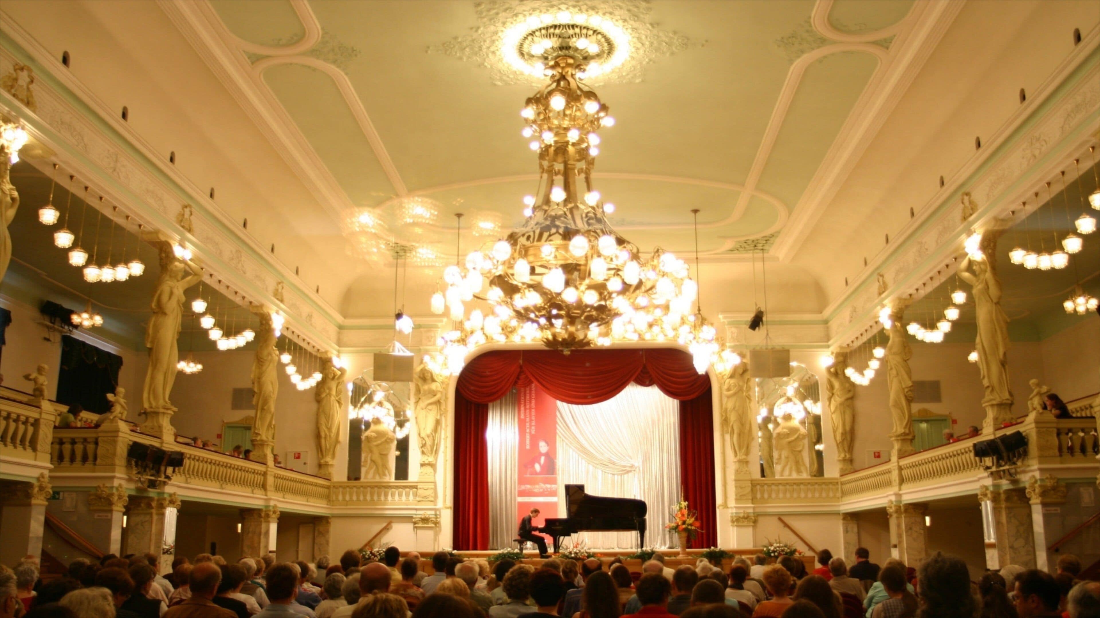 Zwickau which includes performance art and interior views