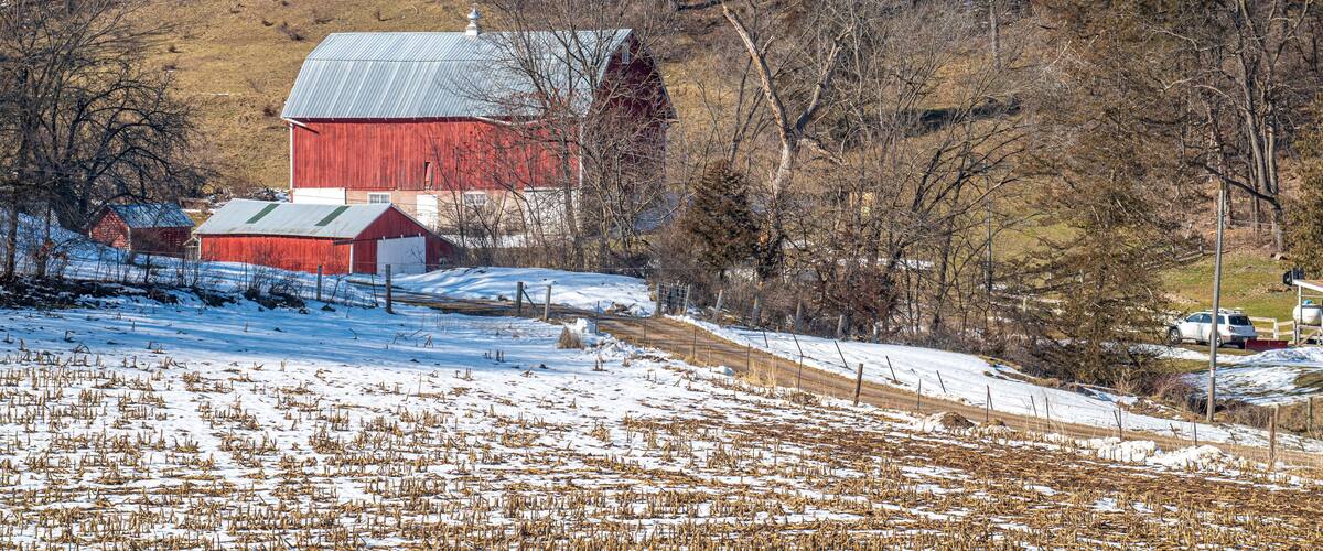 Winter Barn in the Driftless Area of Southwest Wisconsin